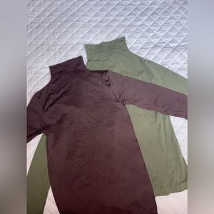 Two turtle neck tight sweaters